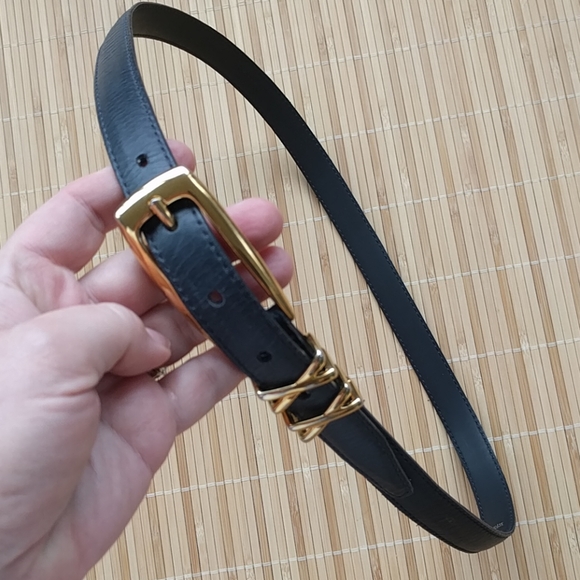 Vintage Kudos leather belt, gold plated hardware
